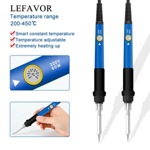 60W 휴대용 전기 납땜 인두 용접 다리미 온도 조절 가능 220V 110V 용접 재 작업 스테이션 납땜 팁