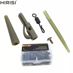 Hirisi 40pcs 잉어 낚시 안전 리드 클립 꼬리 고무 콘 안티 엉킴 슬리브 빠른 변경 회전 낚시 액세서리 조작 M5-1
