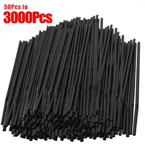 50-3000Pcs 여러 가지 빛깔의 마시는 빨대 rietjes 우유 차 바 파티 웨딩 주방 홈 액세서리 음료 검은 밀짚 도매