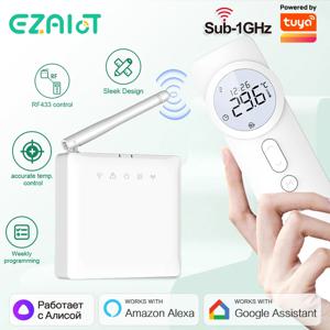RF 무선 WiFi 디지털 온도 조절기 220V 스마트 홈 Tuya 배터리 온도 조절기 온수기 가스 보일러 및 액추에이터 Alexa