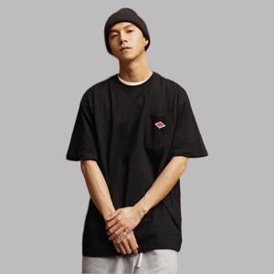 2024 Hot Salle 일본식 남성과 여성의 솔리드 퓨어 코튼 자수 포켓 티셔츠 반소매 티셔츠 Simple Fashion Brand