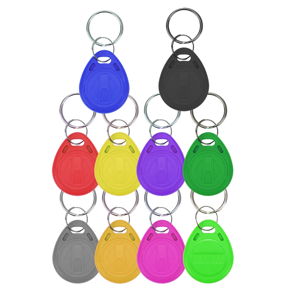 10pcs 125KHz 읽기 전용 RFID TK4100 EM4100 근접 Keyfobs 스마트 보안 도어 항목 액세스 제어 ID 키 체인 토큰 태그