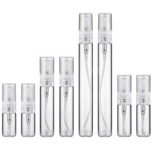 8PCS 10ml 5ml 3ml 2ml 리필 가능 미니 휴대용 향수 병 여행을위한 빈 투명 유리 샘플 향수 스프레이 병