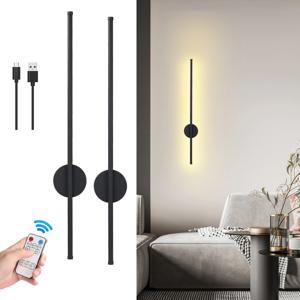 충전식 50cm/80cm 벽 조명 무선 LED 내부 벽 Sconce 침실 원격 제어 1PCS에 대 한 밤 램프 옆에 현대