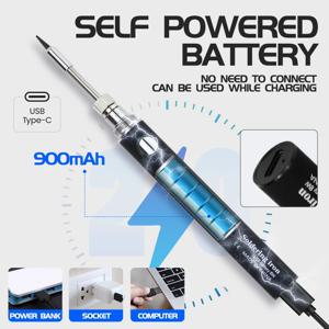 무선 납땜 다리미 도구 펜, 휴대용 USB 5V 8W 전력, 3 팁 키트, 충전식 및 온도 조절