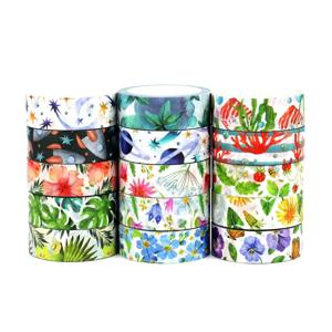 새로운 1PC 10M 장식 꽃 잎 행성 Washi 테이프 DIY Scrapbooking 저널링 접착 마스킹 테이프 귀여운 편지지 세트
