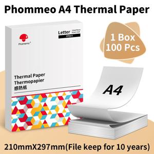 Phomemo A4 감열지 M08F M832 M834 M835 프린터 속건성 연속 감열지 문서 연구 노트 2/3/4 롤