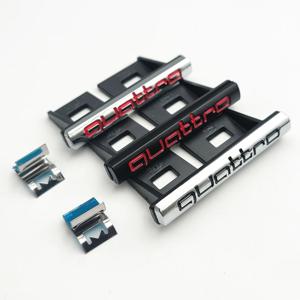 3d ABS 크롬 로고 콰트로 엠블럼 자동차 전면 그릴 배지 아우디 A1 A2 A3 A4 A5 A6 A7 A8 Q2 Q3 Q7 Q5 Quatteo 배지 액세서리
