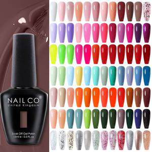 NAILCO 283 색상 모든 젤 매니큐어 탑베이스 베르니 세미 퍼머넌트 UV 젤 바니시 네일 아트 젤 바니시 하이브리드 매니큐어