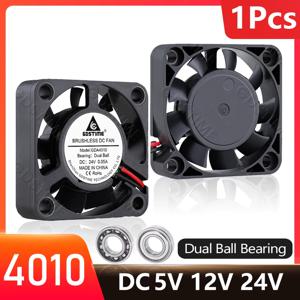 GDSTIME 40MM USB 쿨러 DC 5V 12V 24V 40x40x10mm 듀얼 볼 미니 냉각 팬 4010 축 팬 40MM 3D 프린터, DVR, NAS 냉각용