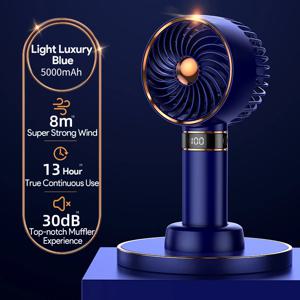 휴대용 포켓 선풍기 충전 5000mAh, 야외 미니 휴대용 여름 에어 쿨러, 차가운 공기 데스크탑, 가정 사무실 사일런트 USB 선풍기
