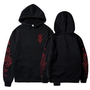 Anime Berserk Acid 후드 프린트 남성 여성 패션 긴 소매 하라주쿠 고스 의류 미적 streetwear 스웨터 오버 사이즈