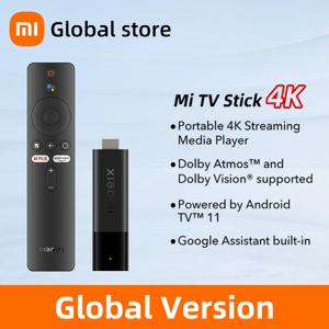 재고 있음 글로벌 버전 Xiaomi 스마트 TV 스틱 4K 안드로이드 11 휴대용 스트리밍 미디어 다국어 BT5.0 TV 동글