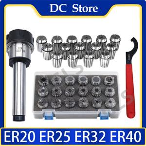 공구 홀더 세트 ER20 ER25 ER32 ER40 스프링 콜릿 척 홀더 MTA2 MTA3 MTA4 MTB CNC 밀링 선반 공구 용 모스 테이퍼 홀더