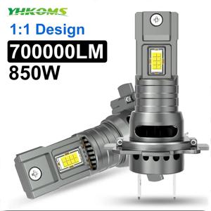 YHKOMS 850W Canbus H7 LED 자동차 헤드라이트 1:1 미니 사이즈 LED 전구 6000K 700000 LM 자동 램프 안개등 CSP 무선 자동차 LED 팬 포함
