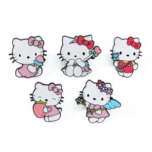 5 Pcs 귀여운 만화 부드러운 귀여운 kt 고양이 브로치 Sanrio 금속 배지 귀여운 고양이 합금 드롭 오일 핀 액세서리
