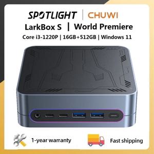 CHUWI LarkBox S 미니 PC 코어 1220P, 16GB RAM, 512GB SSD, 게임용 PC UHD 그래픽 데스크탑 컴퓨터, 윈도우 11, RGB 조명