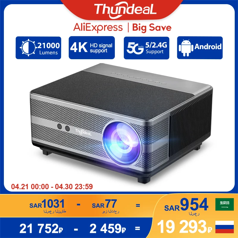 ThundeaL-풀 HD 1080P 프로젝터 TD98, 와이파이 LED 2K 4K 비디오 영화 스마트 TD98W 안드로이드 프로젝터 PK DLP 홈 시어터 시네마 비머 무선 미러링 HD급 고해상도 LED 빔프로젝터 가정용 캠핑용 가성비 TD98W 3D 스마트 프로젝터 빔프로젝터 빔프로젝트 빔프로젝터 4k 안드로이드 한국어 빔프로젝터 4k 한글지원