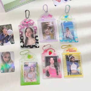 여름 젤리 3인치 카드 홀더 귀여운 과일 아이스크림 프린트 아이돌 포토카드 슬리브 커버