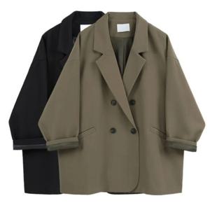 특대 블레이저 여성 정장 한국 세련된 블랙 블레이저 캐주얼 코트 streetwear 루즈 자켓 솔리드 여성 의류 학생 신규