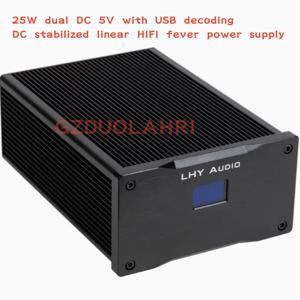 LHY 오디오 DC 안정화 선형 HIFI 발열 전원 공급 장치, USB 디코딩 라우팅 인터페이스, 듀얼 DC DC5V DC9V DC12V DC15V DC18V, 25W