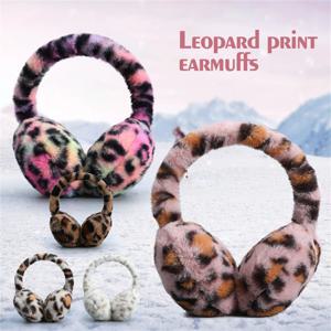 겨울 따뜻한 두꺼운 귀마개 접이식 표범 인쇄 귀마개 남성과 여성 Windproof Frostproof Earlap Simple Plush Hairband