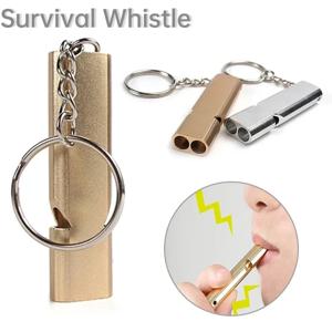 EDC 비상 생존 호루라기 키체인, 알루미늄 합금, 야외 캠핑, 하이킹 액세서리 도구, 높은 데시벨 호루라기 도구