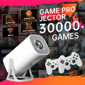 S40MAX 안드로이드 11 게임 프로젝터 64GB TF 카드 무선 게임 컨트롤러 듀얼 WIFI 1280*720P 홈 시어터 휴대용 프로젝터