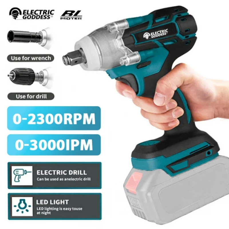 TW285 520N.m 무선 전기 임팩트 렌치 Makita 18V 배터리 용 브러시리스 전기 렌치 핸드 드릴 소켓 전동 공구
