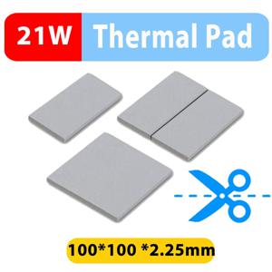 21W/mK 열 전도성 열 패드 2.25mm 100x100mm CPU 방열판 냉각 전도성 실리콘 패드 단열