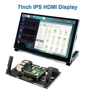 라즈베리 파이 5 7 인치 IPS 터치 스크린 모니터 1024X600 HDMI 호환 LCD 모듈 RPI 5 4B 3B + ZERO 용 미니 PC 휴대용 모니터