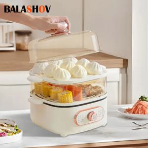 Multicooker 증기선 전기 증기 냄비 요리 김이 나는 홈 2 층 투명 음식 만두 가정용 팬 따뜻한 110V/220V