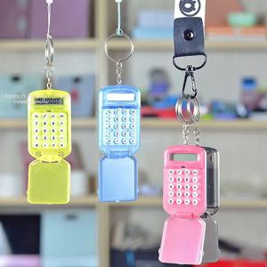 휴대용 귀여운 미니 플립 계산기 펜던트, 크리에이티브 키체인, 만화 포켓 계산기 키링, 학교 사무용품 선물