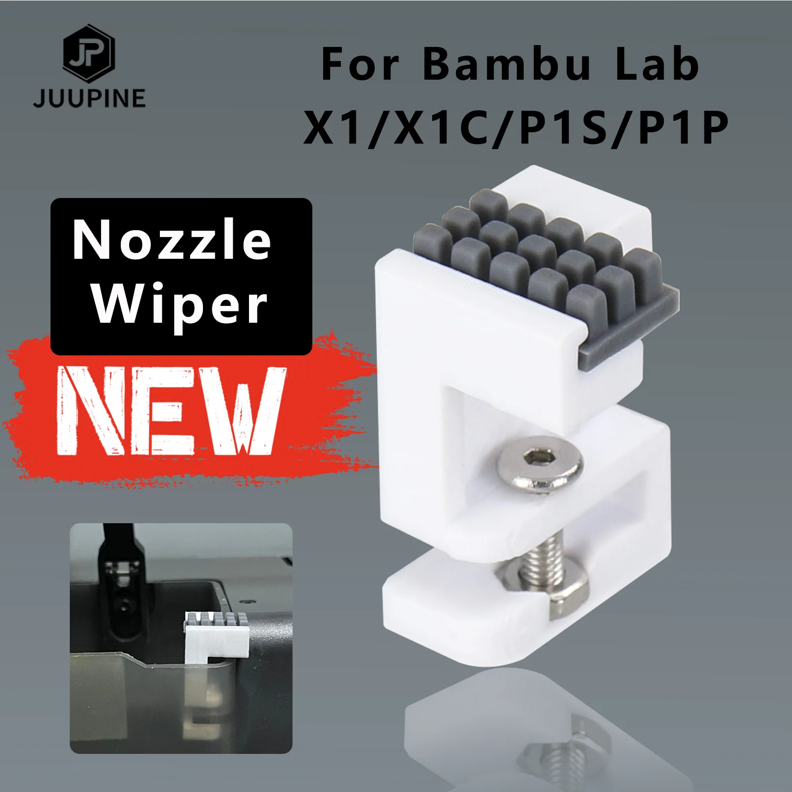Bambu Lab P1P P1S X1 X1C 노즐 용 고품질 와이퍼 실리콘 브러시 장착 스크러버 프린트 헤드 클리너 프린터 헤드 닦기