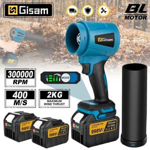 Gisam 400M/s 브러시리스 전기 송풍기 제트 팬 300000 Makita 18V 배터리 핀용 RPM 휴대용 리프 터보 송풍기 먼지 날리는 기능