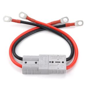 HulitTop 이중 극 50A 600V 고전류 플러그(8AWG M8 실리콘 케이블 포함) 전동 지게차 플러그 빠른 충전 커넥터