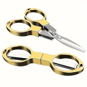 1Pcs 다용도 스테인레스 스틸 접이식 가위 - 여행, 야외 및 일상 용도에 적합한 접이식, 내구성 및 휴대용