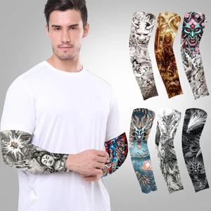 1PC Outdoor Riding Flower Arm Tattoo Sleeves Summer Seamless Sun Protection Cover Outdoor Driving Ice Silk Women Arm Sleeves