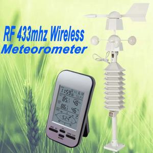 풍속 테스터 및 방향 센서 온도 일기 예보가 포함된 RF 433Mhz 무선 기상 관측소 시계 희귀