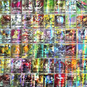 20-100Pcs 영어 프랑스어 스페인어 독일어 이탈리아어 포켓몬 카드 홀로그램 EX Vmax GX Shiny Charizard Pikachu 컬렉션 카드