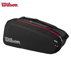 Wilson 2024 더블 데크 9 PK 테니스 가방 슈퍼 투어 Laver 컵 테니스 라켓 Backapck Thermoguard가있는 대형 테니스 라켓 가방