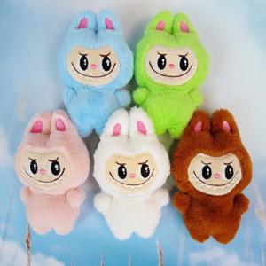 5 개/몫 Labubu 플러시 장난감 Kawaii 흰색 Labubu 박제 인형 장난감 베개 어린이 열쇠 고리 액세서리 인형 장난감