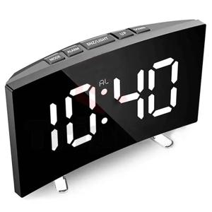 전자 알람 시계 무소음 디자인 디지털 LED 대형 디스플레이 거울 전자 시계 디지털 알람 시계 LED 미러 시계