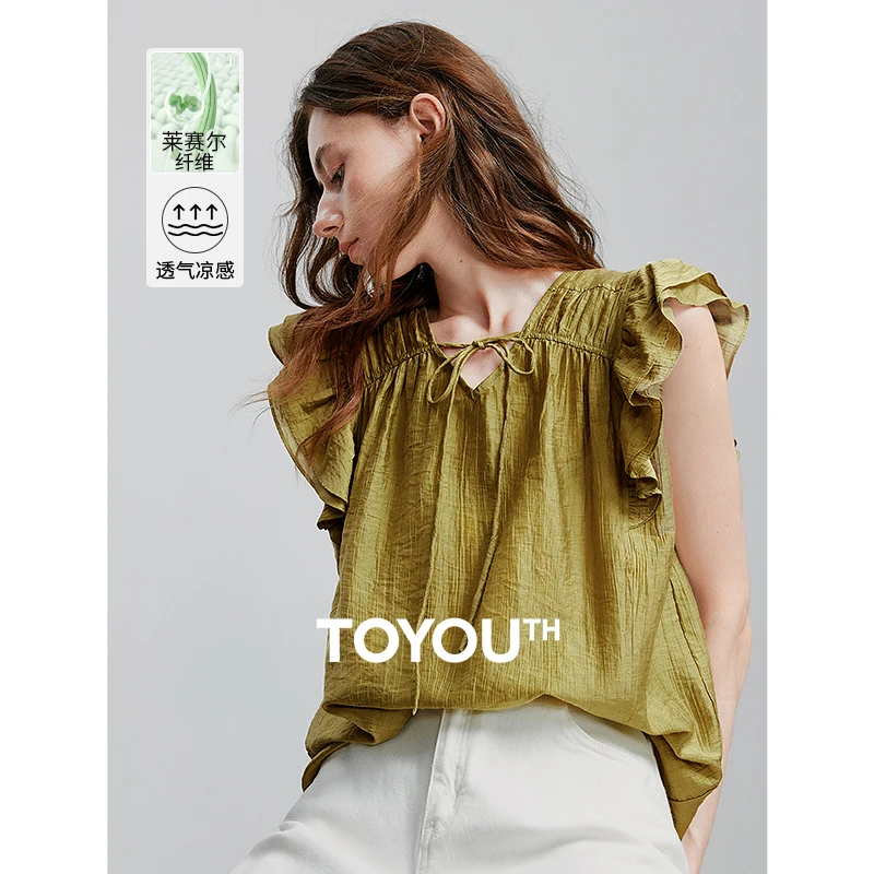 TOYOUTH 여성 블라우스 셔츠 2025 여름 새 셔츠 8522002