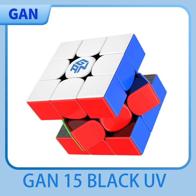 [JudyCube] 새로운 Gan 15 블랙 코어 마그네틱 매직 스피드 큐브 GAN15 Maglev UV 스티커리스 전문 Fidget Toys Cubo Magico