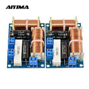 AIYIMA 2Pcs 스피커 2 웨이 오디오 주파수 분배기 고음 저음 2 단위 크로스 오버 필터 80W 책장 HIFI 스피커 분배기