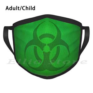 녹색 독 가스 Biohazard 재미 있은 인쇄 재사용 가능한 2934 스카프 얼굴 마스크 생물 위험 상징 위험 가스 독 녹색 너글
