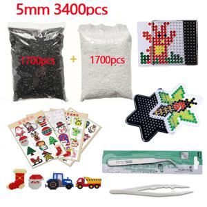 200g 화이트 + 블랙 5mm 하마 비즈 퓨즈 비즈 세트 퍼즐 장난감 학습 퓨즈 비즈 어린이를위한 장난감 크리 에이 티브 장난감 무료 배송
