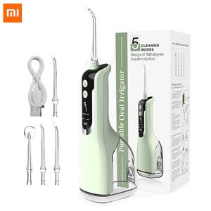 Xiaomi 치아 구강 Irrigator 지능형 제트 물 Flosser USB 충전식 330ml 5 모드 방수 치과 Irrigator 희게