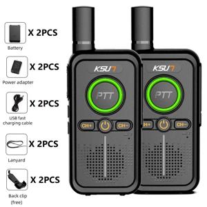 Usb C 타입 충전식 워키토키, 양방향 라디오 미니 스캐너, 라디오 휴대용 스테이션 트랜시버, KSUT LT 포함, 2 개